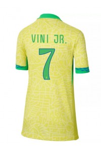 Fotbalové Dres Brazílie Vinicius Junior #7 Dámské Domácí Oblečení Copa America 2024 Krátký Rukáv